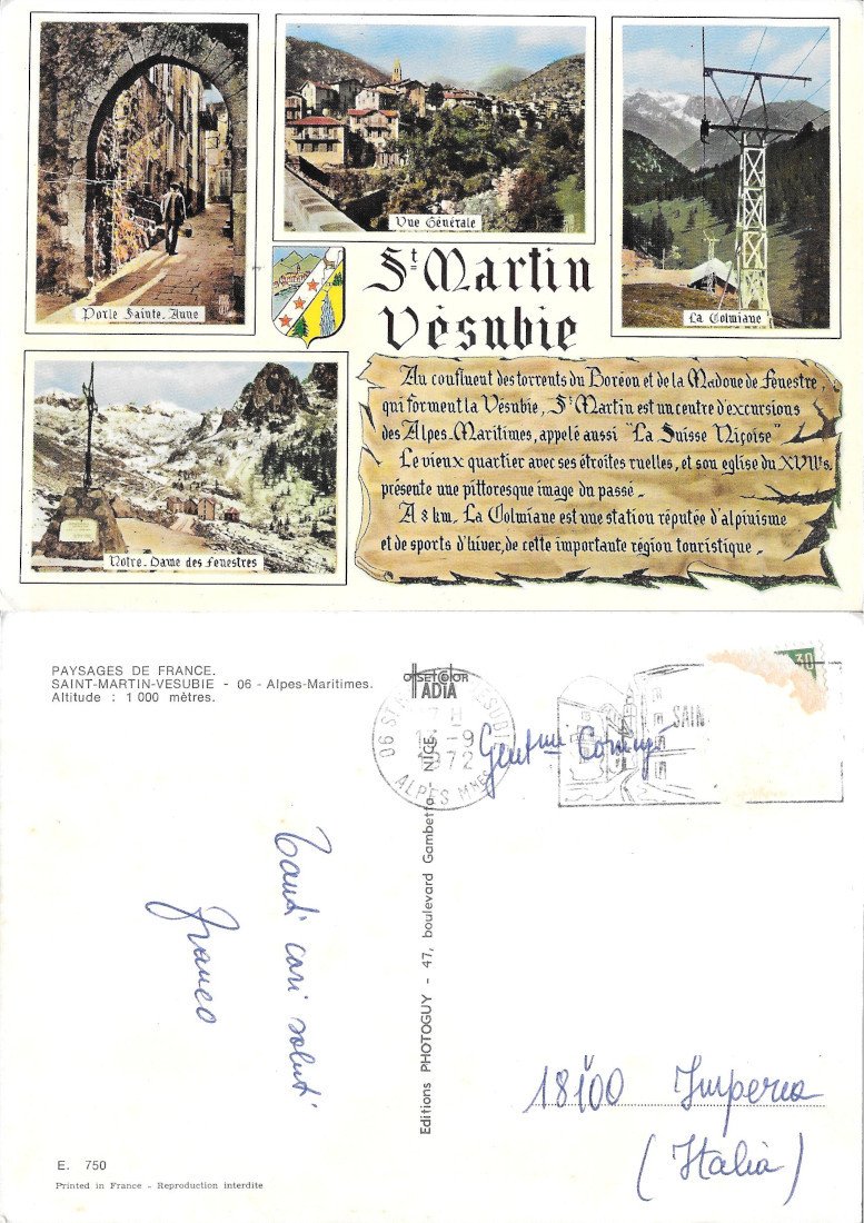 Saint-Martin-Vesubie - Viaggiata 1972 | Immagine principale