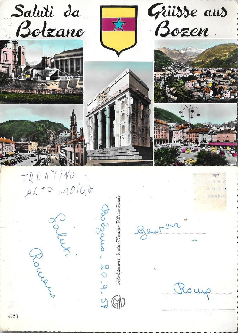 Saluti da Bolzano. Viaggiata 1959 | Immagine principale