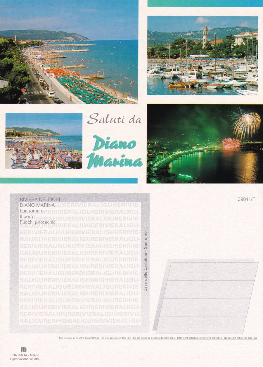 Saluti da Diano Marina (IM). Vedute. Non viaggiata | Immagine principale