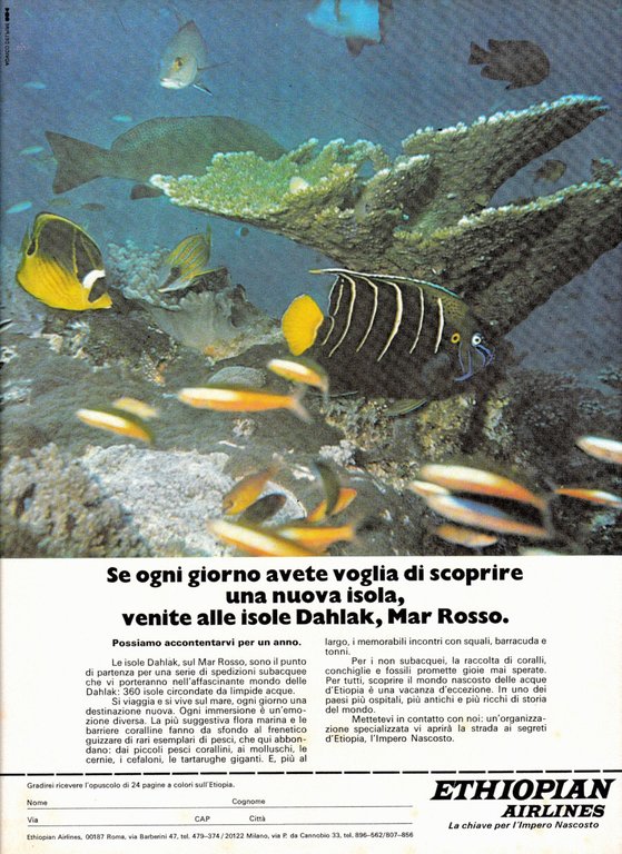 Salvas Sub/Ethiopian Airlines. Advertising 1974 | Immagine Gallery 2