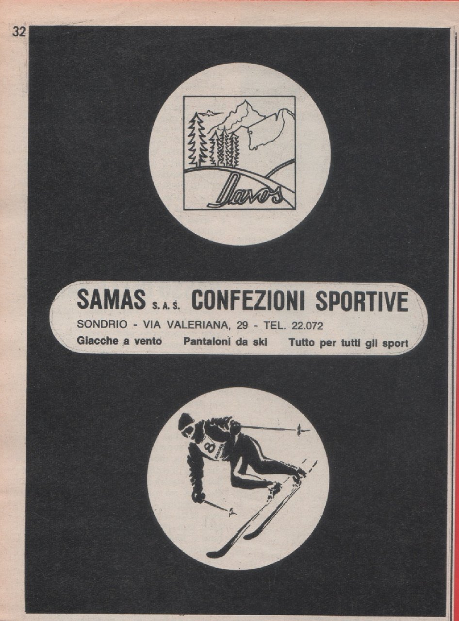 Samas. Confezioni Sportive, Sondrio. Advertising 1968 | Immagine principale