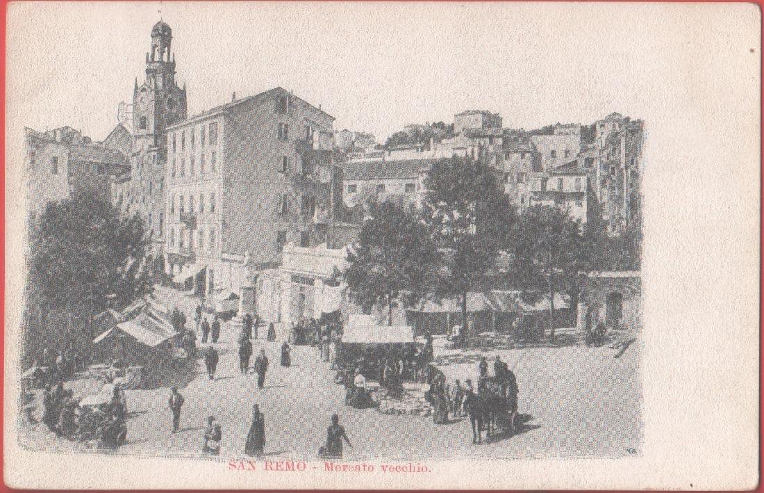 San Remo. Mercato vecchio. Non viaggiata. Originale d'epoca. Animata | Immagine principale