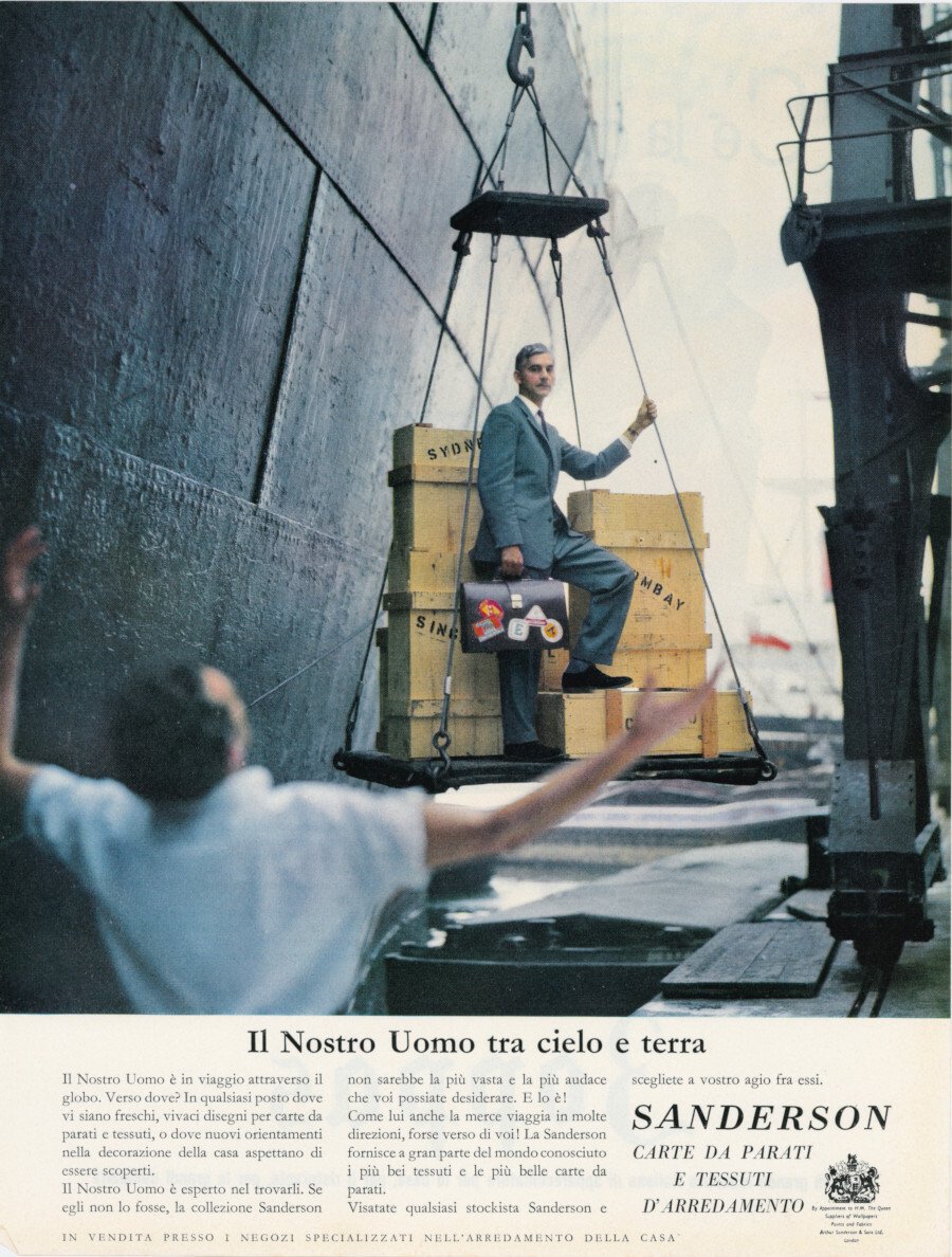 Sanderson carta da parati/Cucine Zoppas. Advertising 1961 | Immagine principale