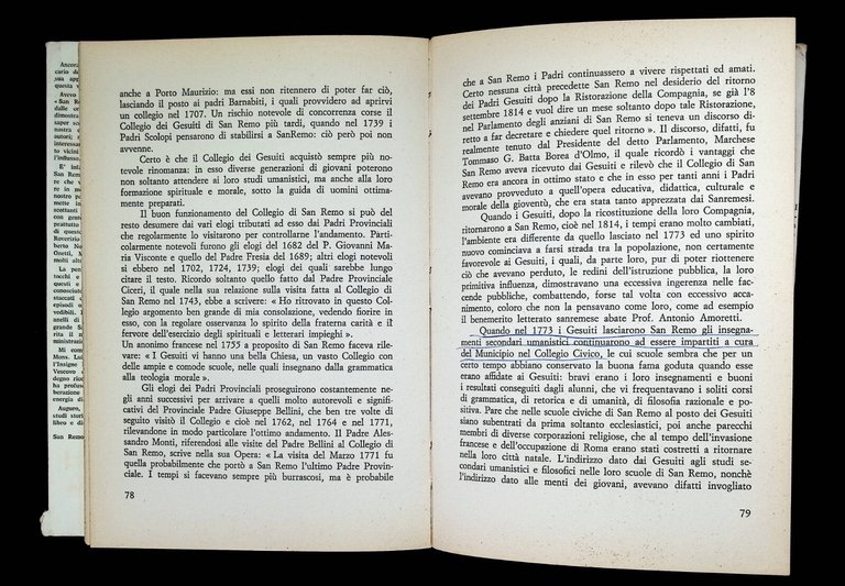 Sanremo 800 Libro Arturo Bacherini Storia San Remo Tacconis 1965