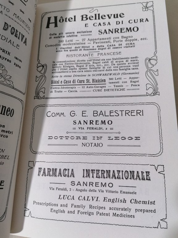 Sanremo Ai Primi Del 900 Libro Guida Turistica Pubblicità Cartina …