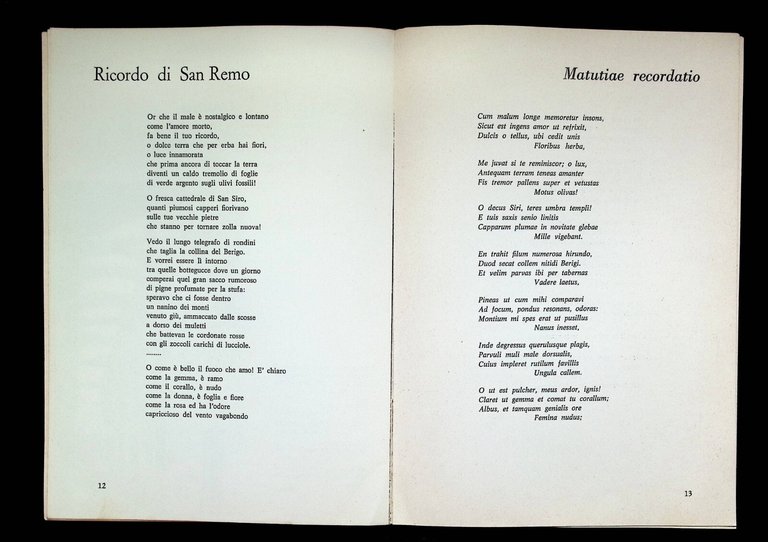 Sanremo Cantata nella Poesia Italiana Contemporanea Premio Gozzano Govoni Lauran
