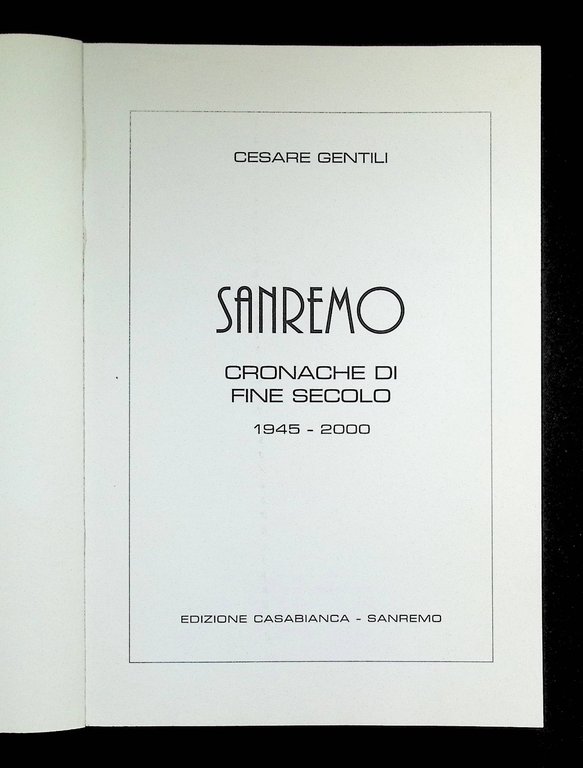 Sanremo Cronache Di Fine Secolo Libro Storia di Sanremo Cesare …