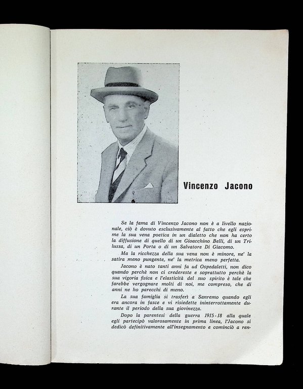 Sanremu du mei tempu Libro Vincenzo Jacono AUTOGRAFATO Storia Sanremo …