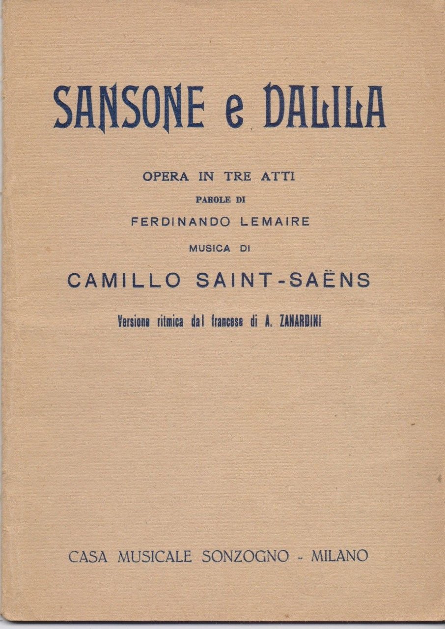 Sansone e Dalila - Camillo Saint-Sains | Immagine principale