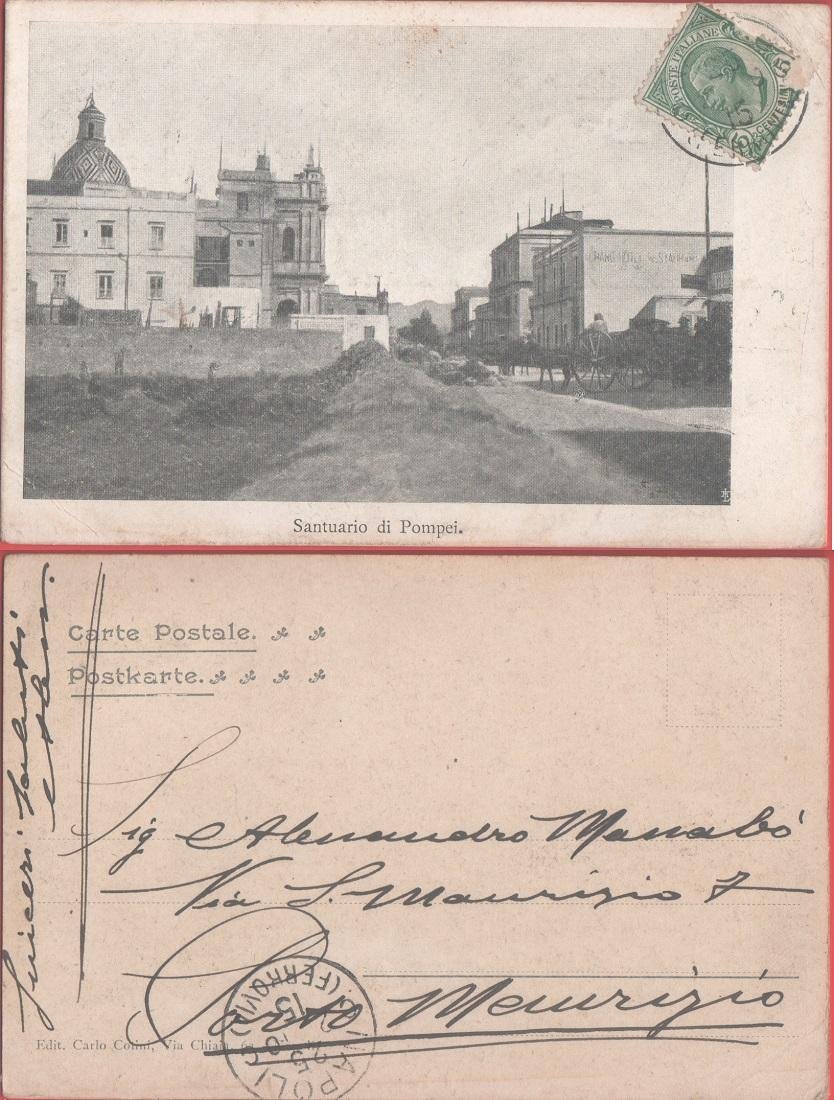 Santuario di Pompei. Viaggiata 1915. Carro | Immagine principale