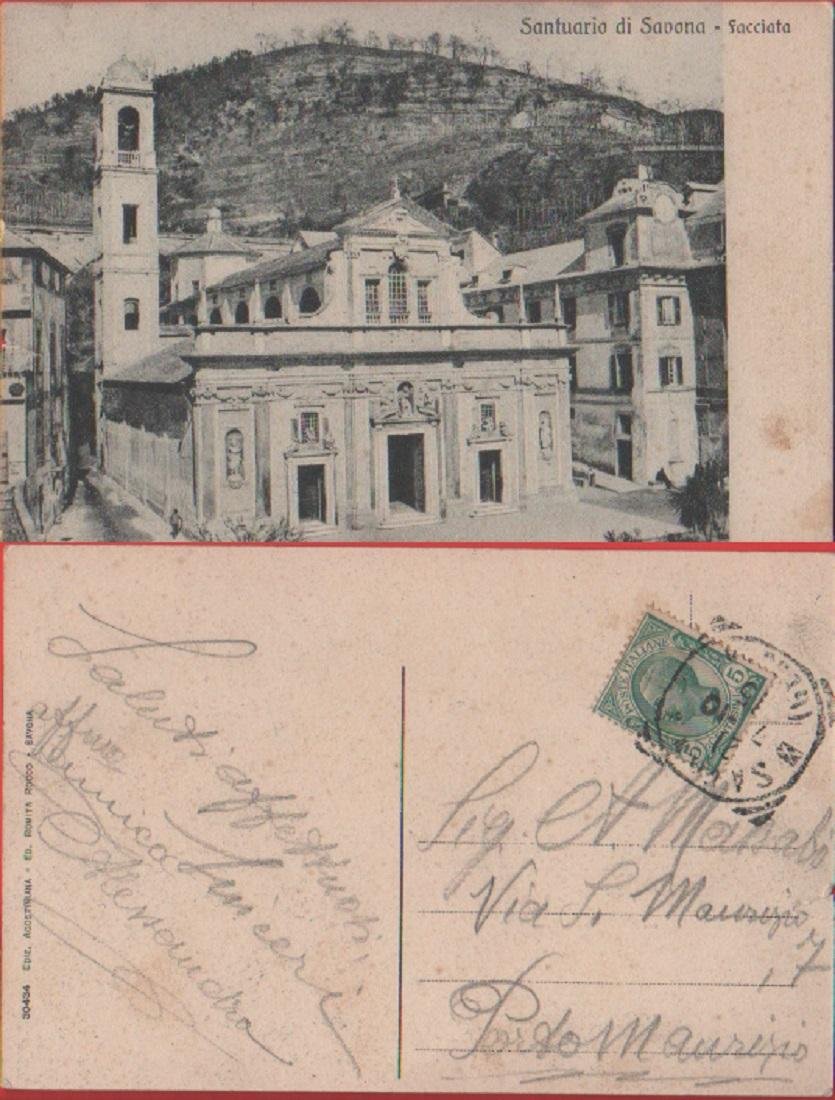 Santuario di Savona. Facciata. Viaggiata 1915 | Immagine principale
