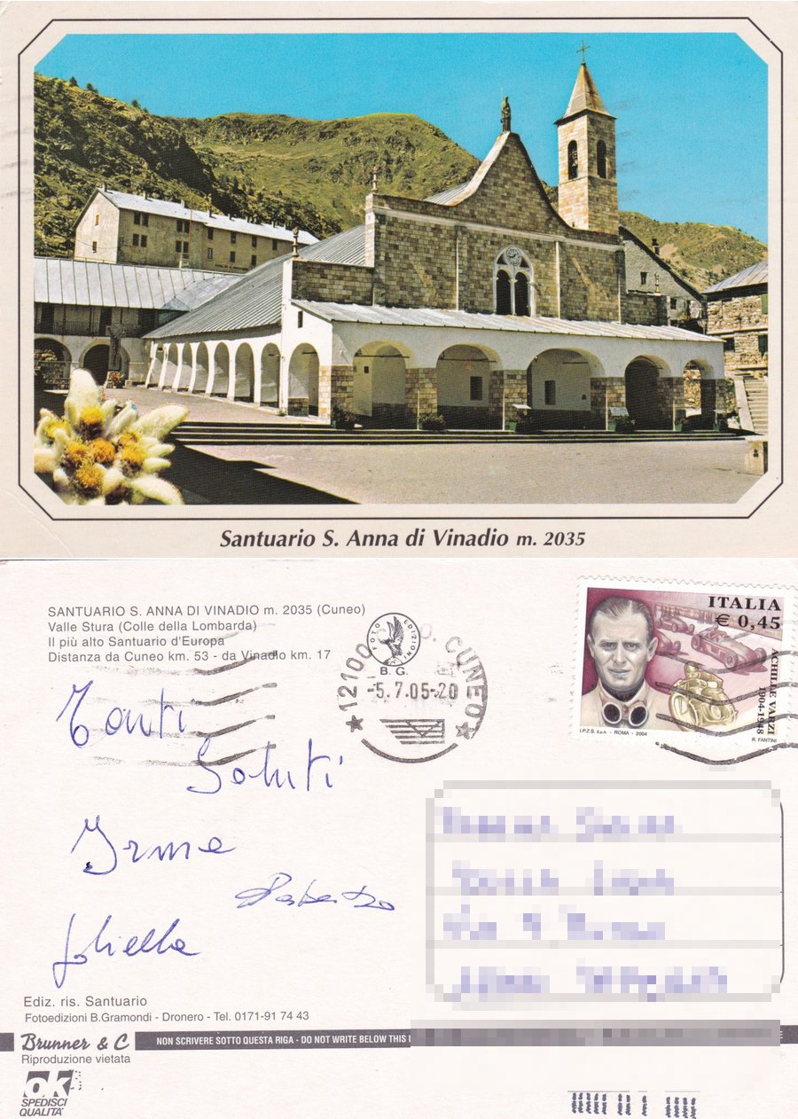 Santuario S. Anna di Vinadio. Viaggiata 2005 | Immagine principale