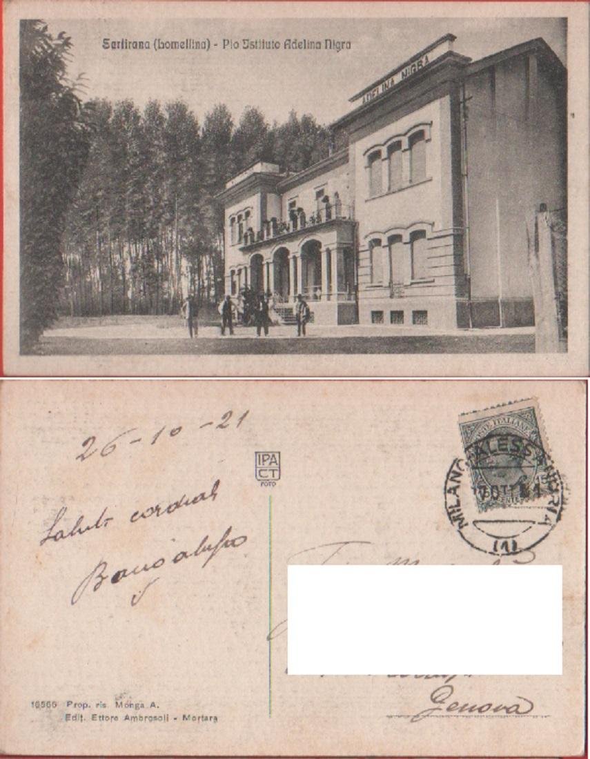 Sartirana (PV). Pio Istituto Adelina Nigra. Viaggiata 1921. Animata | Immagine principale