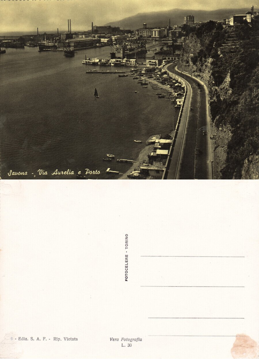 Savona. Via Aurelia e Porto. Non viaggiata | Immagine principale