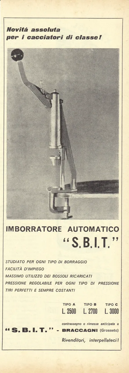 SBIT imborratore automatico. Advertising 1962 | Immagine principale