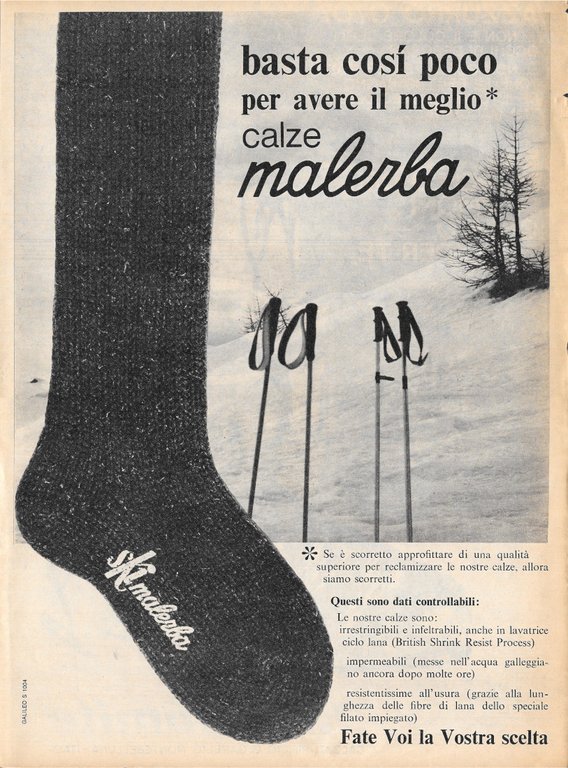Scarponi La Dolomite / Calze Malerba - Advertising 1968 | Immagine Gallery 2