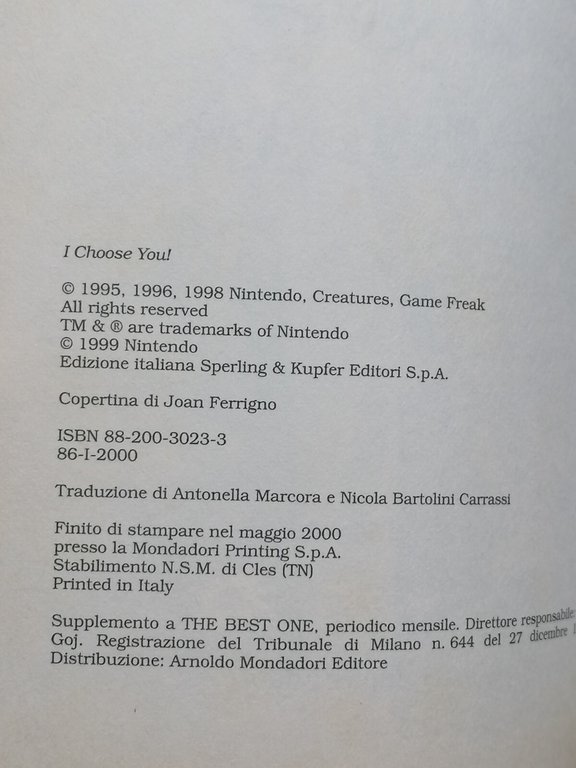 Scelgo te! Inizio di una grande avventura