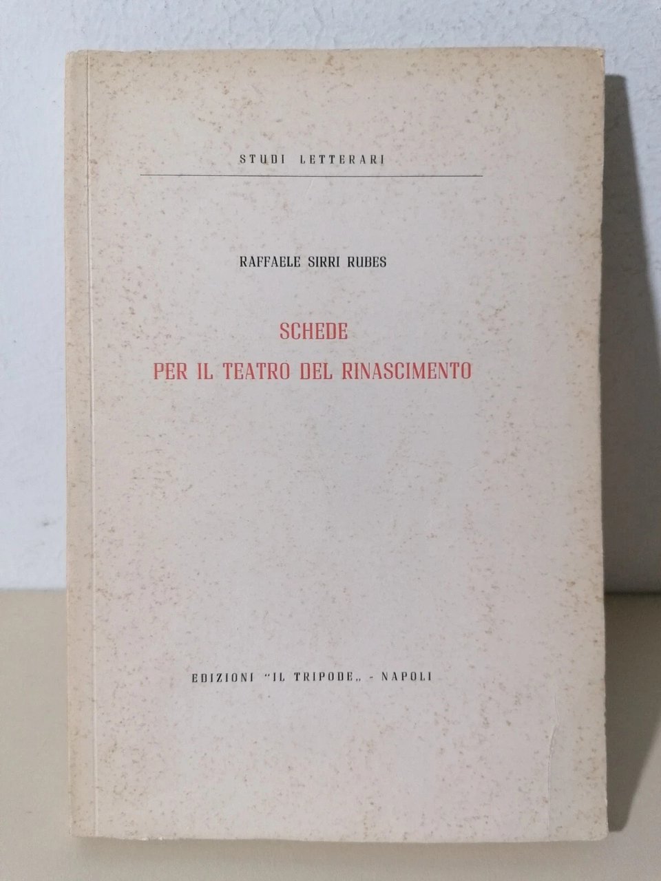 Schede per il Teatro del Rinascimento Libro Raffaele Sirri Rubes …