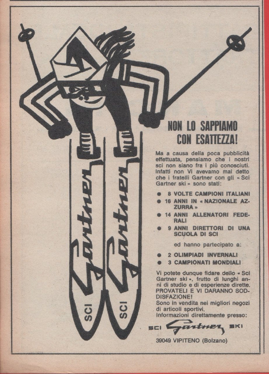 Sci Gartner ski Advertising 1968 | Immagine principale