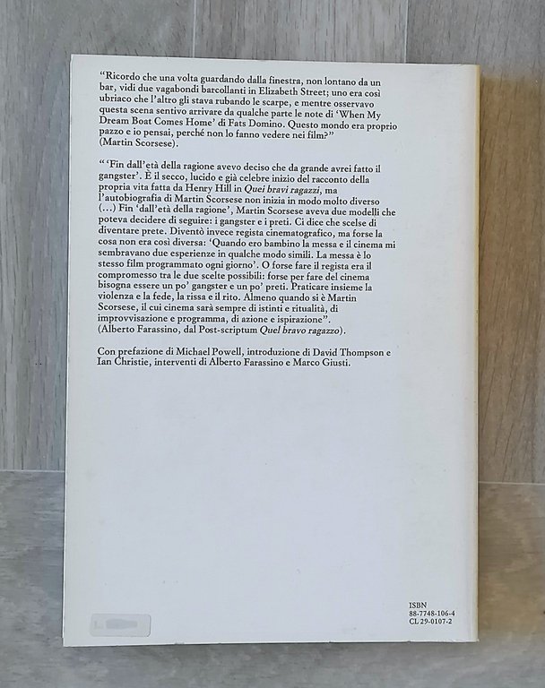 Scorsese secondo Scorsese Libro 1991 Thompson Christie ubulibri 8877481064