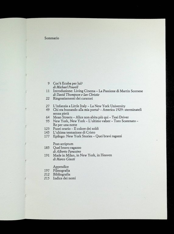 Scorsese secondo Scorsese Libro 1991 Thompson Christie ubulibri 8877481064