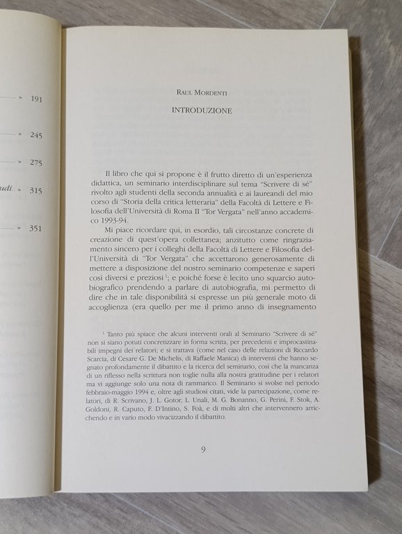 Scrivere la propria vita. L'autobiografia come problema critico e teorico