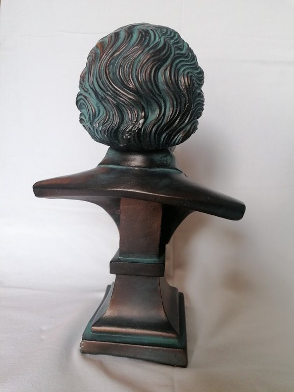 Scultura Mezzobusto Franz SCHUBERT in gesso bronzato artigianato lucchese cm …