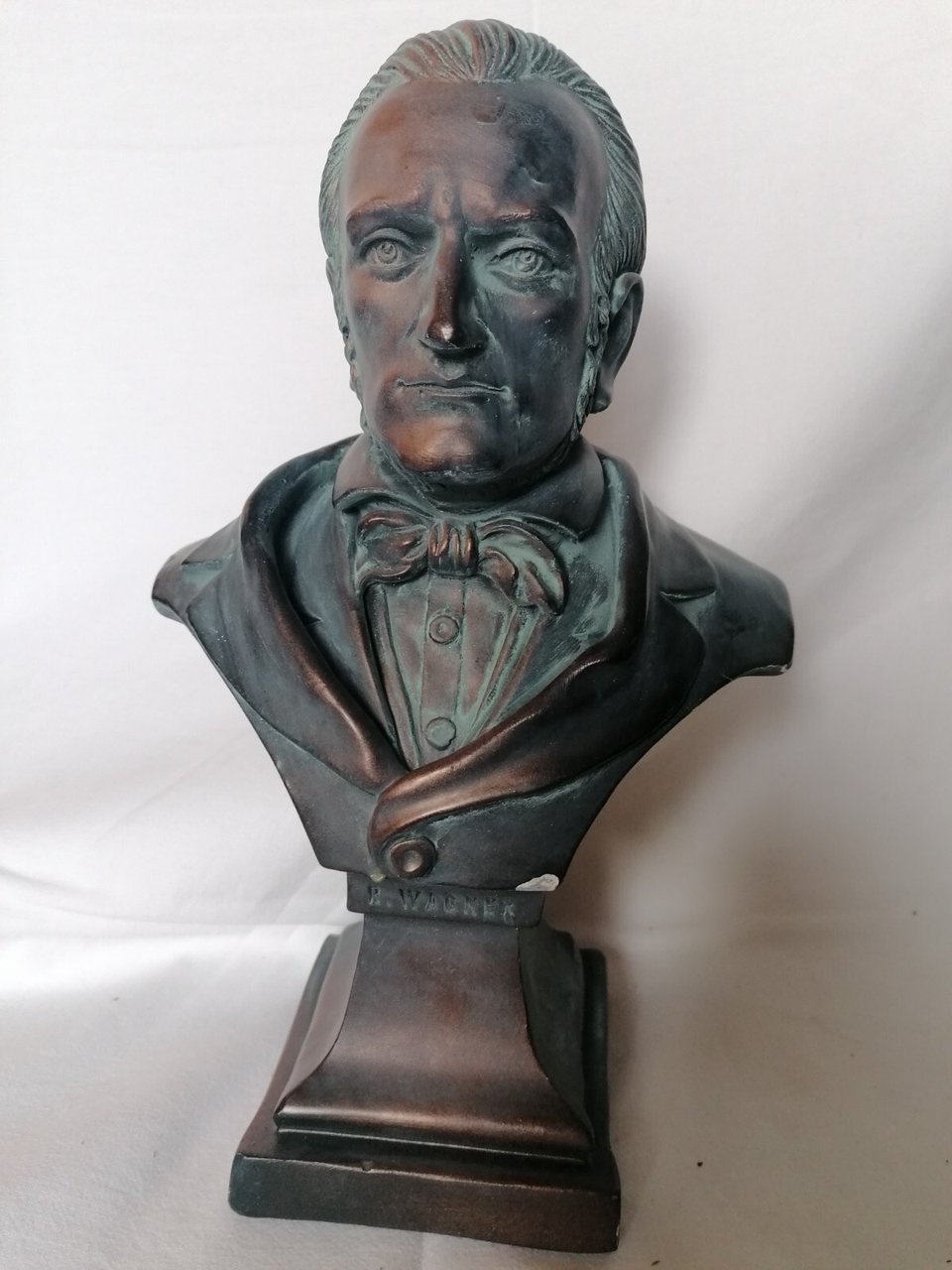 Scultura Mezzobusto Richard WAGNER in gesso bronzato artigianato lucchese cm …