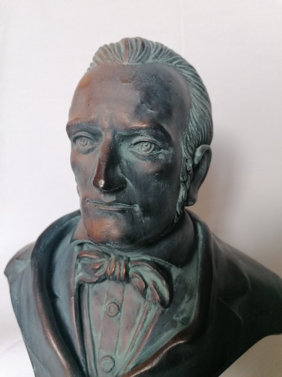Scultura Mezzobusto Richard WAGNER in gesso bronzato artigianato lucchese cm …
