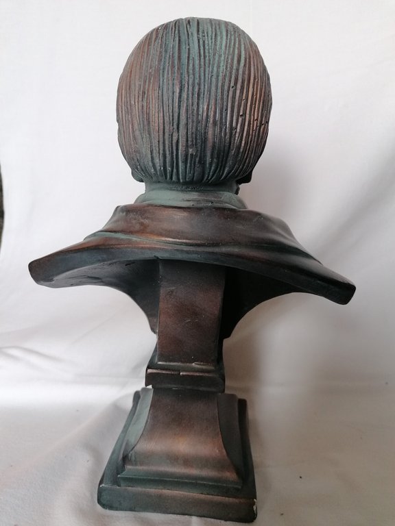 Scultura Mezzobusto Richard WAGNER in gesso bronzato artigianato lucchese cm …