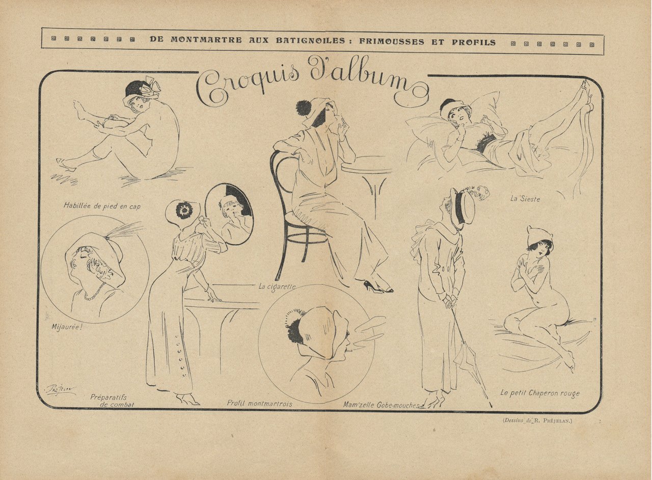Se Montmartre aux Batignoles: primousses et profils. (ill. Prejelan). Stampa … | Immagine principale