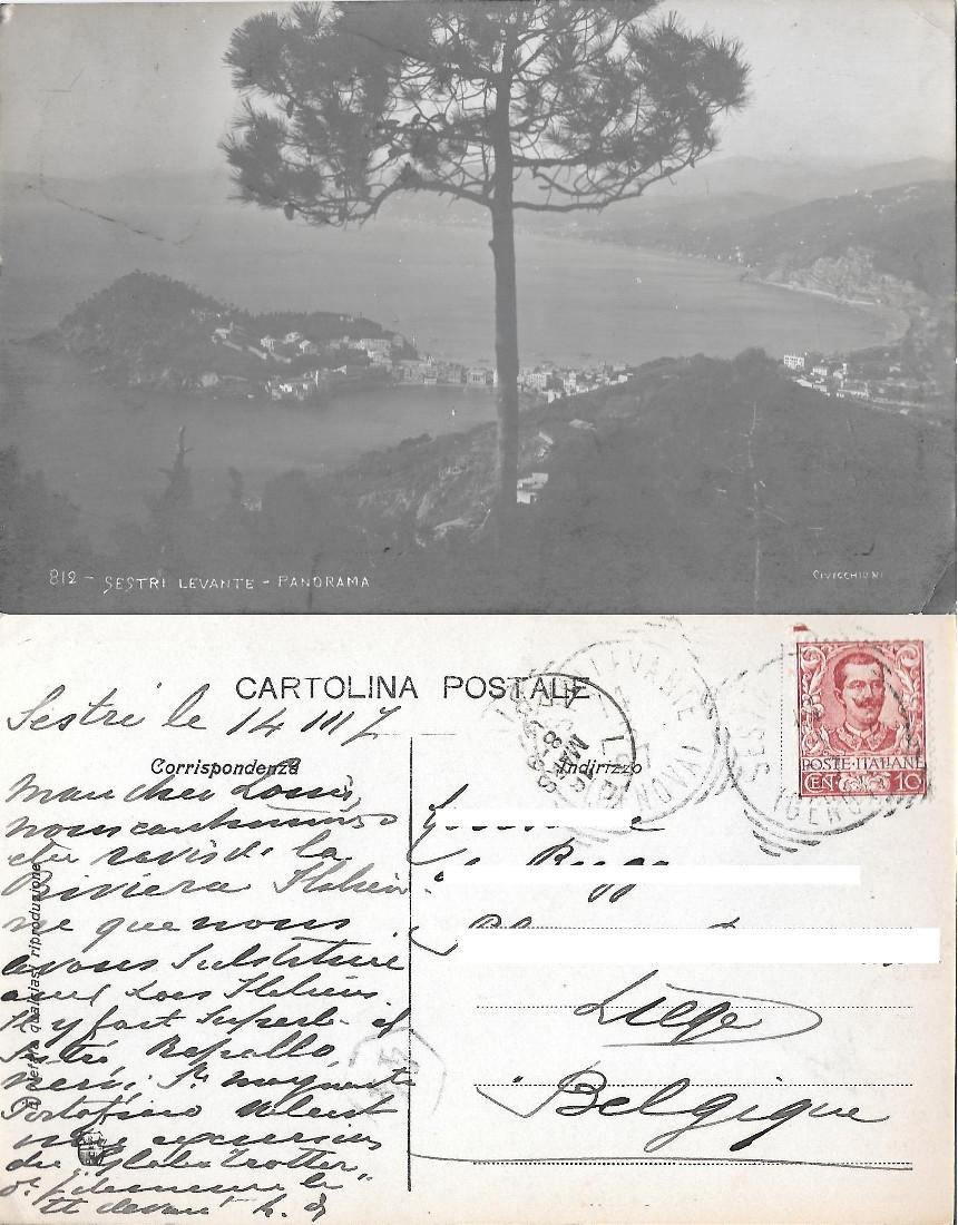 Sestri Levante. Panorama. Viaggiata 1907 | Immagine principale