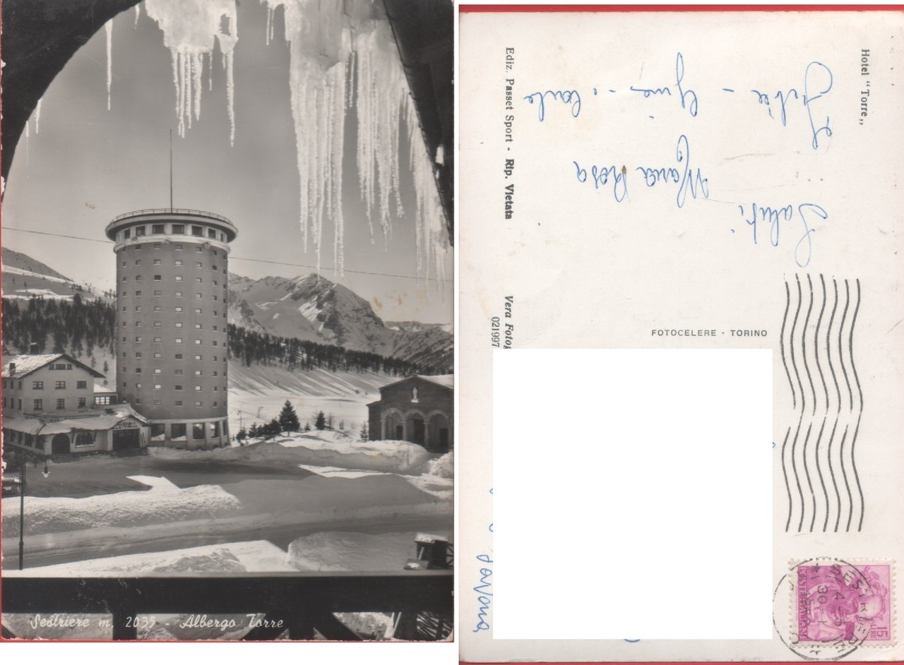 Sestriere (TO). Albergo Torre. Viaggiata | Immagine principale