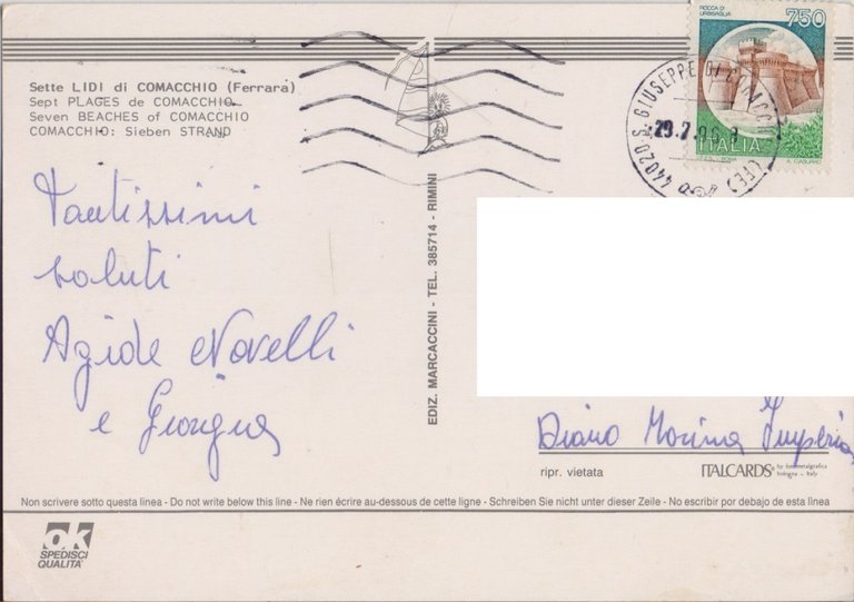 Sette lidi di Comacchio. Viaggiata 1996 | Immagine Gallery 2
