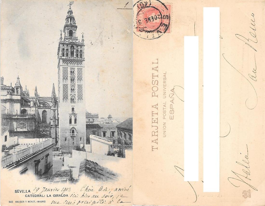 Sevilla (SPA). Catedral: la Giralda. Ed. Hauser y Menet. Viaggiata … | Immagine principale
