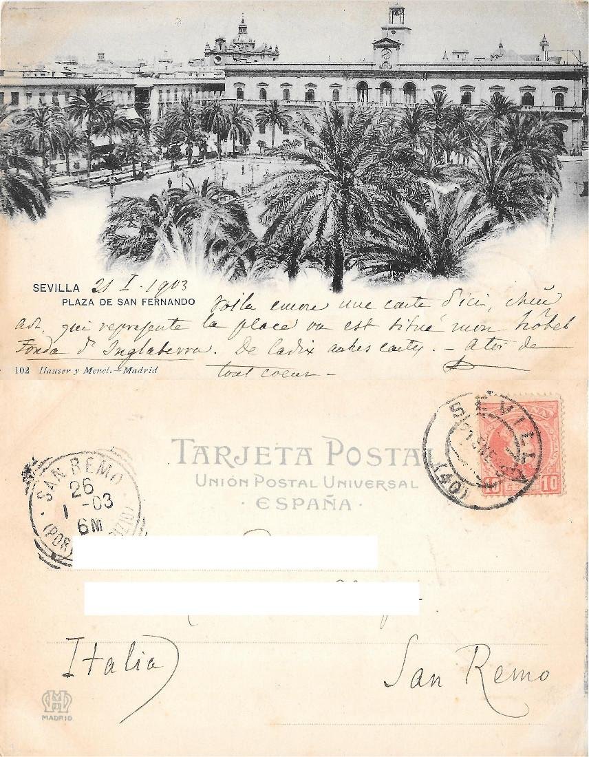 Sevilla (SPA). Plaza San Fernando. Ed. Hauser y Menet. Viaggiata … | Immagine principale