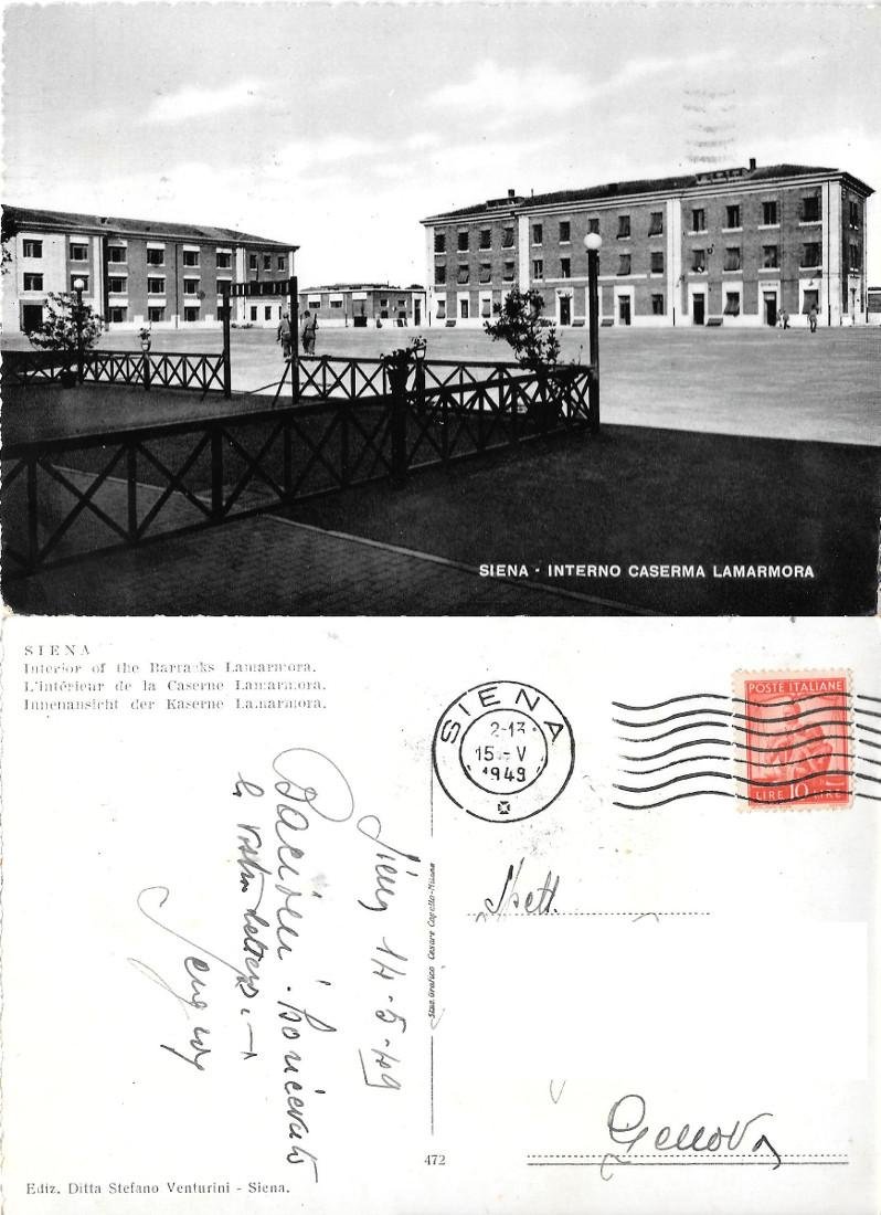 Siena. Interno Caserma Lamarmora . Viaggiata 1949 | Immagine principale
