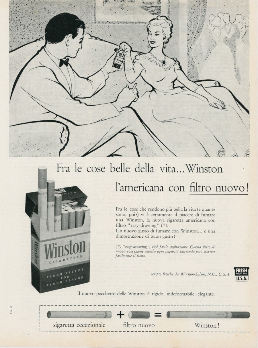 Sigarette Winston. Advertising 1957 | Immagine principale