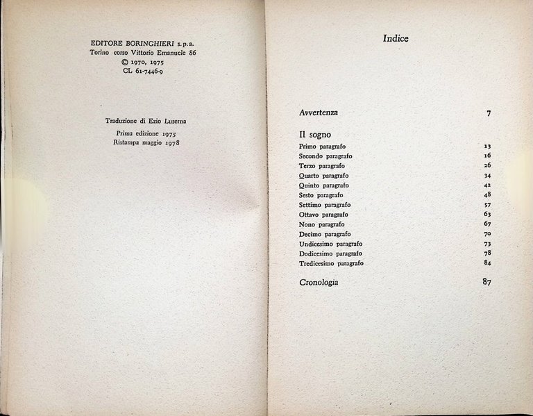 Sigmund Freud - Il Sogno - Biblioteca Boringhieri, Tascabile 1978 …