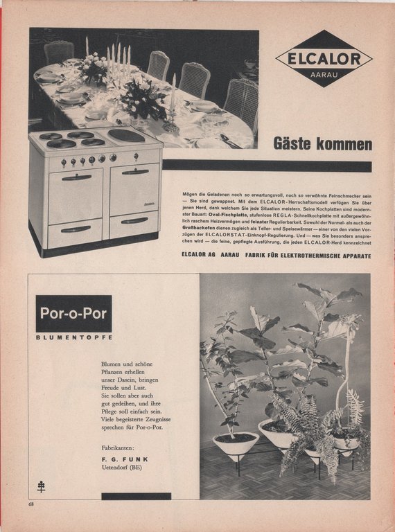 Sitwell/Elcalor. Advertising 1958, fronte/retro | Immagine Gallery 2