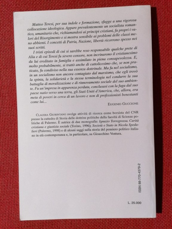 Socialismo Romantico in Matteo Teresi Libro Claudia Giurintano ila palma …