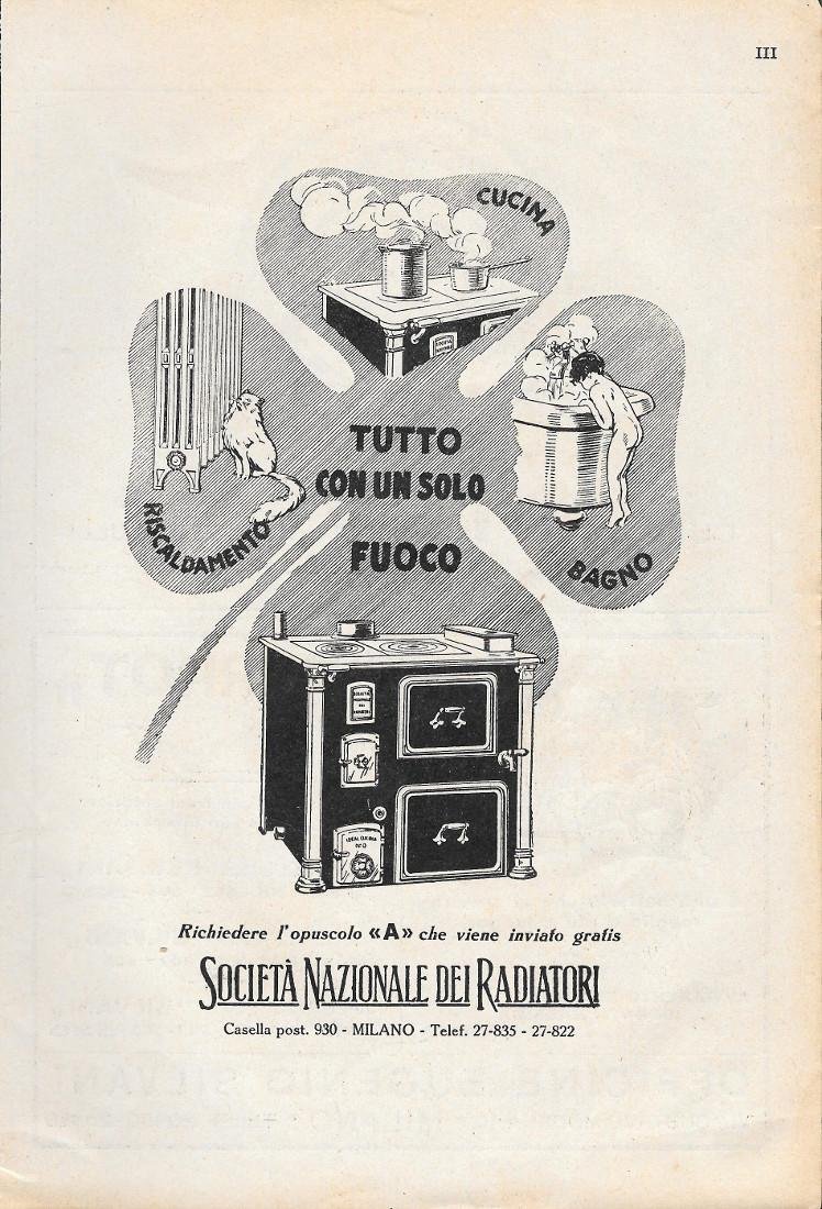Società Nazionale dei Radiatori. Tutto con un solo fuoco. Advertising … | Immagine principale
