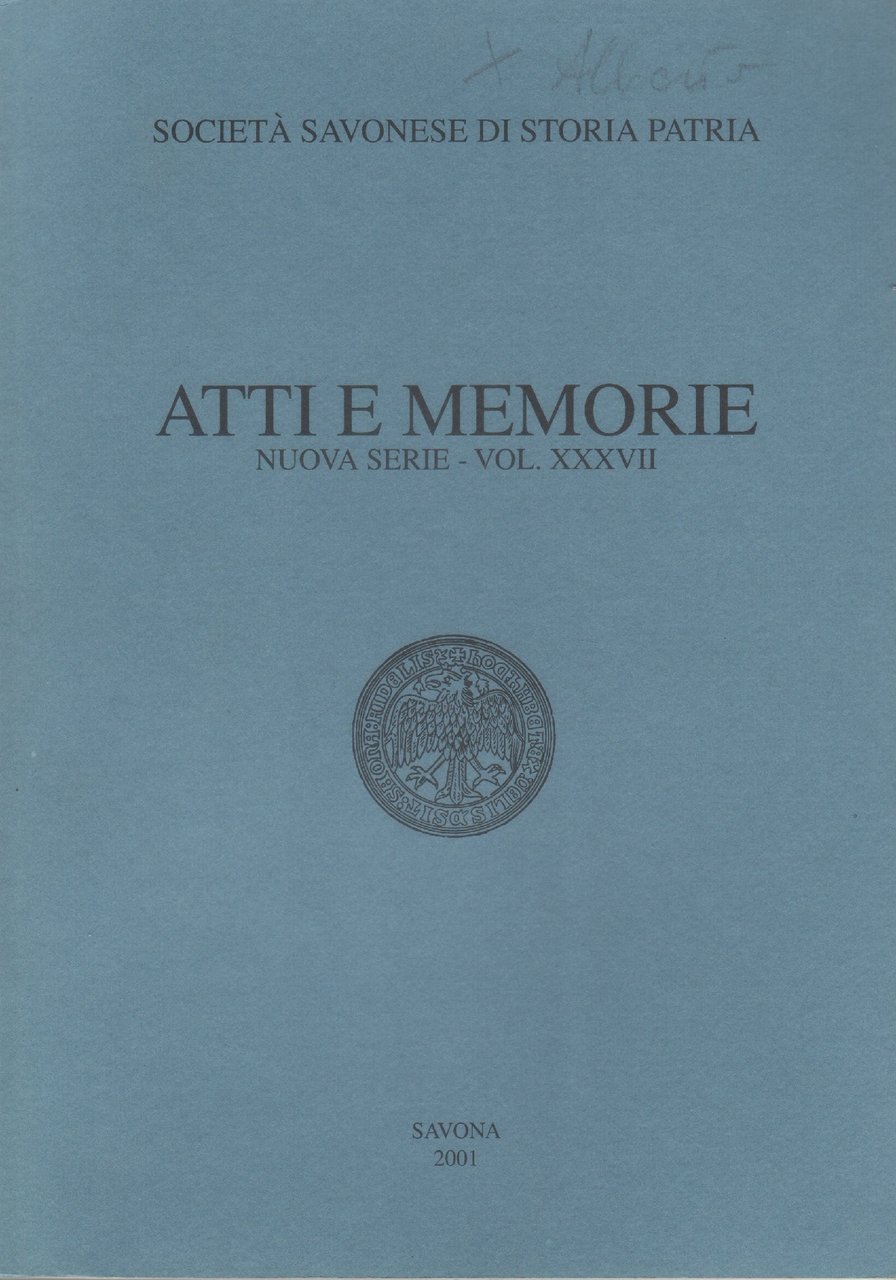 Società Savonese di Storia Patria atti e memorie nuova serie … | Immagine principale