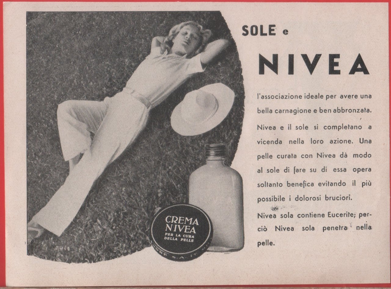 Sole e Nivea. Advertising 1937 | Immagine principale