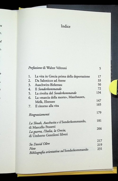 Sonderkommando Auschwitz Libro Shlomo Venezia Camere Gas Lager Rizzoli Rilegato