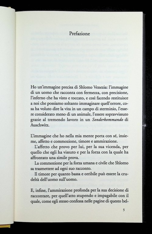 Sonderkommando Auschwitz Libro Shlomo Venezia Camere Gas Lager Rizzoli Rilegato