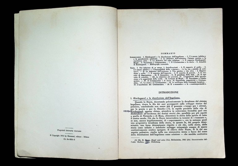 Soren Kierkegaard - Pierpaolo Ottonello Libro Marzorati 1972 Filosofia Hegelismo | Immagine Gallery 3