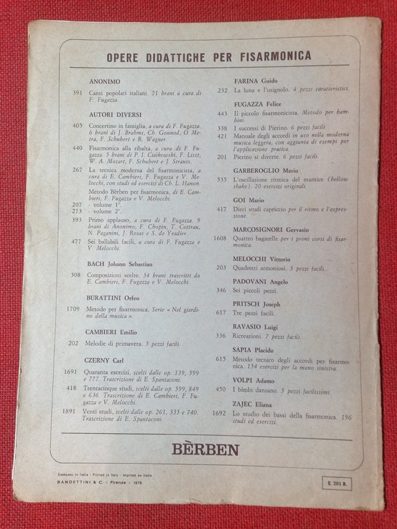 SPARTITO F.Fugazza PIERINO SI DIVERTE 6 pezzi facili per fisarmonica …