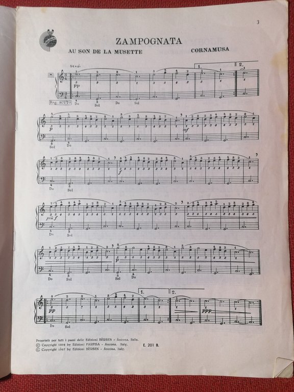 SPARTITO F.Fugazza PIERINO SI DIVERTE 6 pezzi facili per fisarmonica …