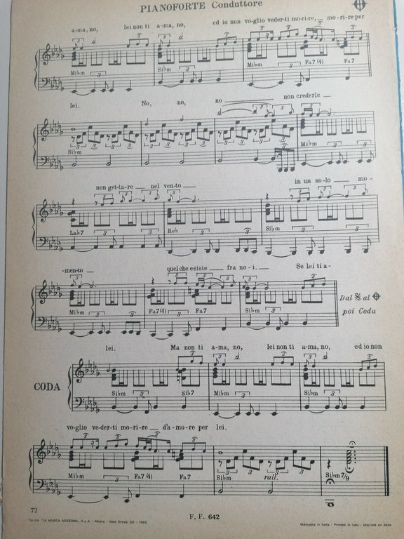 spartito musicale NON CREDERE DI MINA / MI PIACEREBBE DI …